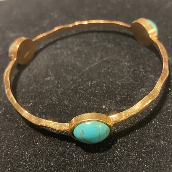 Faux Turquoise Earrings & Bangle - Picture 1 of 4